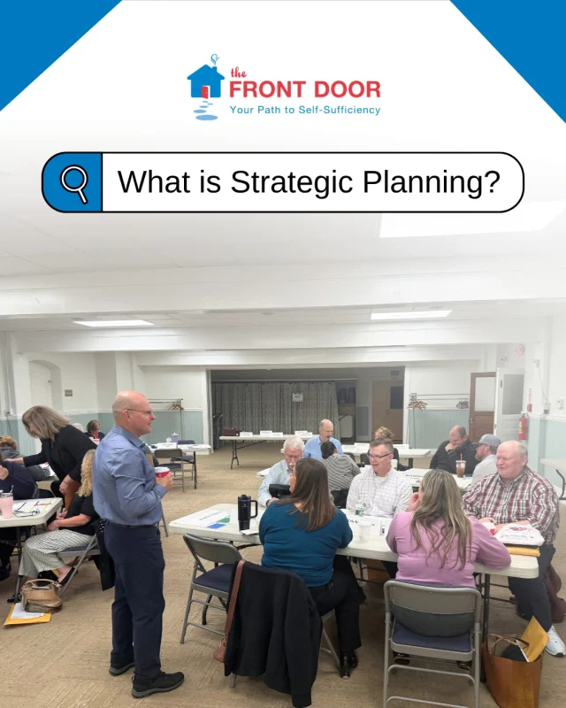 Strategic planning is about turning a vision for the future into meaningful action✨

Earlier this month, Front Door Agency staff and Board members gathered to discuss the future of our organization and the role we hope to play in our community for years to come. Grounded in our mission to end homelessness in Greater Nashua, we explored how we can continue creating pathways to stability, opportunity, and self-sufficiency for those we serve. 

Together, we're building a stronger foundation for the work ahead💙

#FrontDoorAgency #NashuaCommunity #StrategicPlanning #MissionMoment